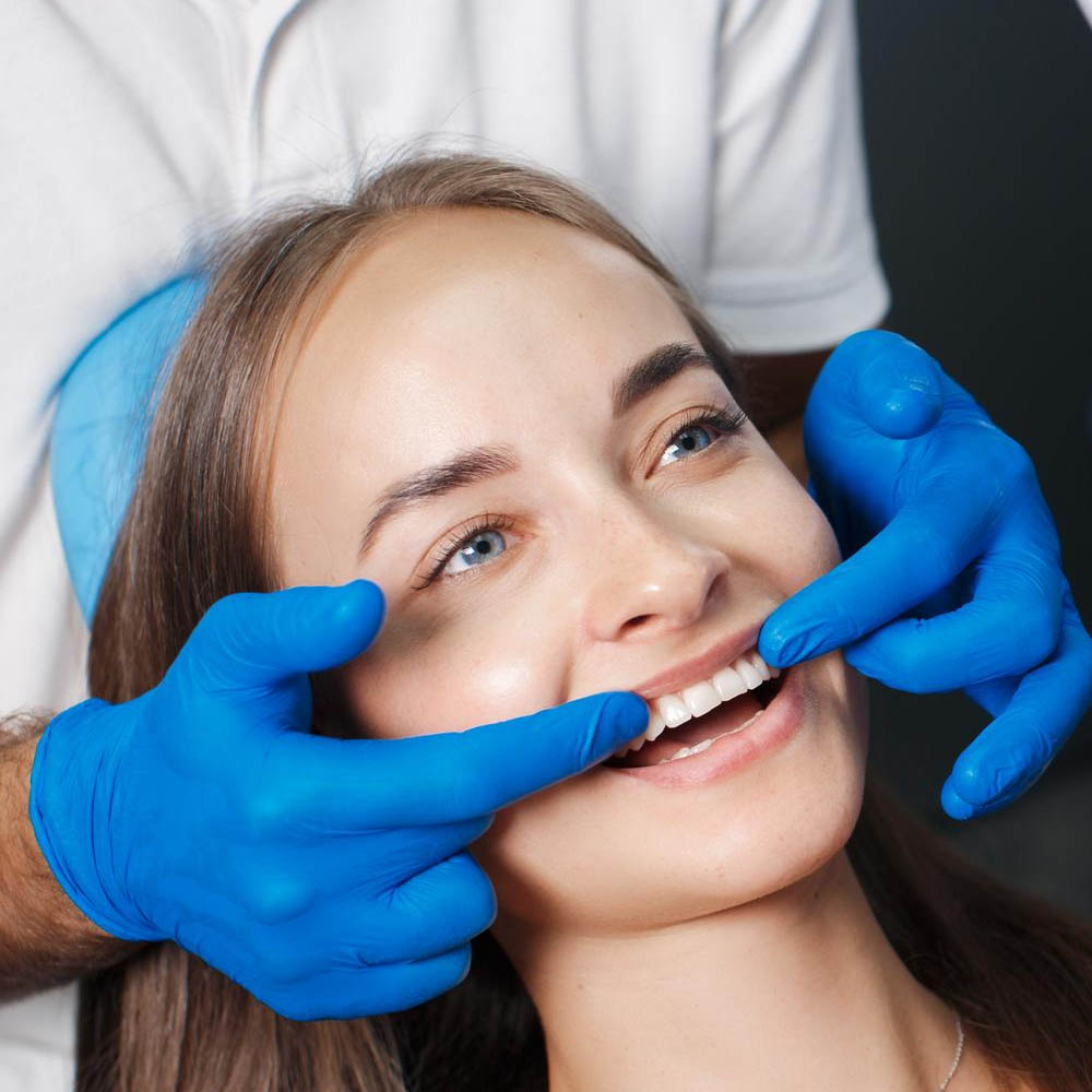 girl with porcelain veneers
